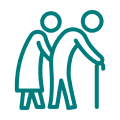 Old age care illustration