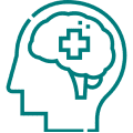 Outline of head with brain illustration