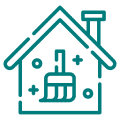 House cleaning icon with broom