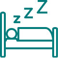 Bedtime symbol with sleep indicators