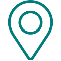 GPS location symbol in teal