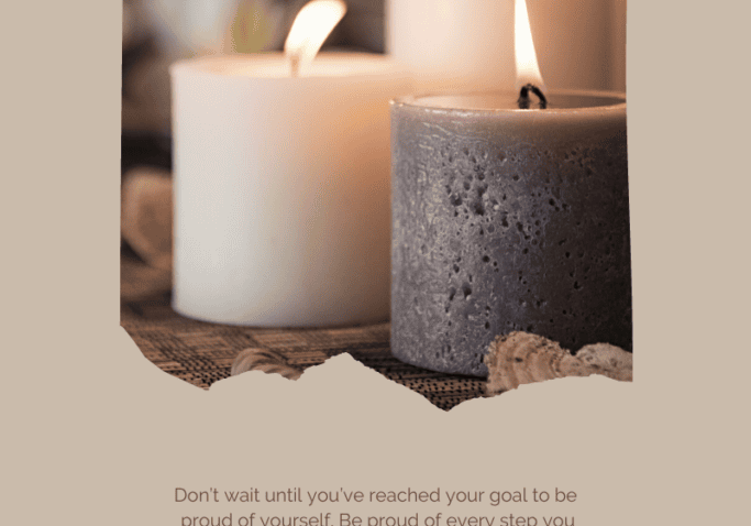 Cozy candlelit ambiance and message